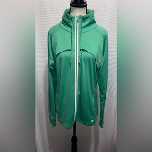 Women’s Champion green full zip thumb holes stretchy sport‎ Jacket size XL